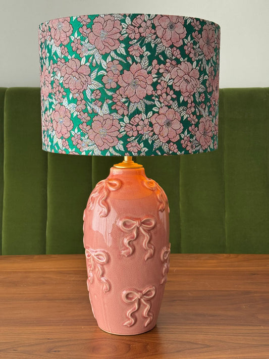 Pink Ribbon Flower Lamp