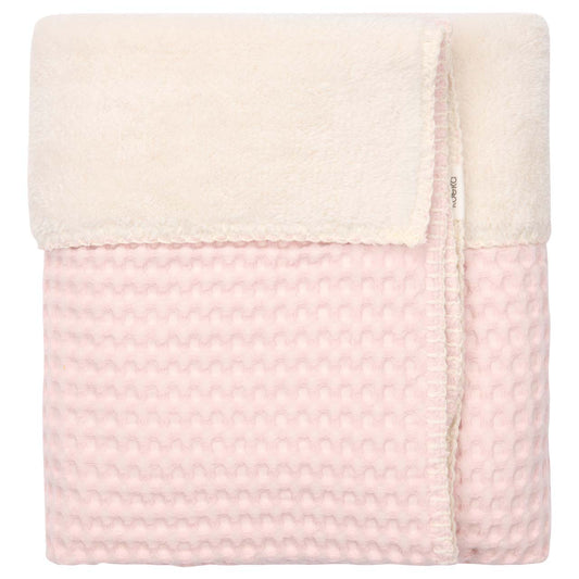 Wiegdeken Gepersonaliseerd Wafelstructuur Roze - Koeka 100x75 cm
