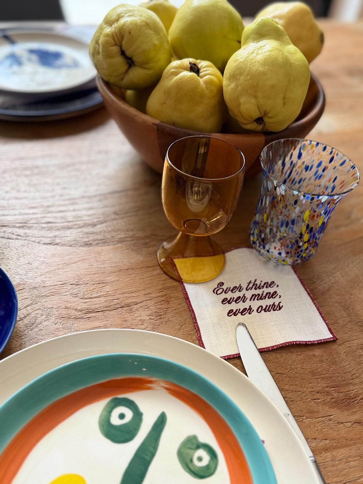 Gepersonaliseerde linnen cocktail napkin - Bordeaux