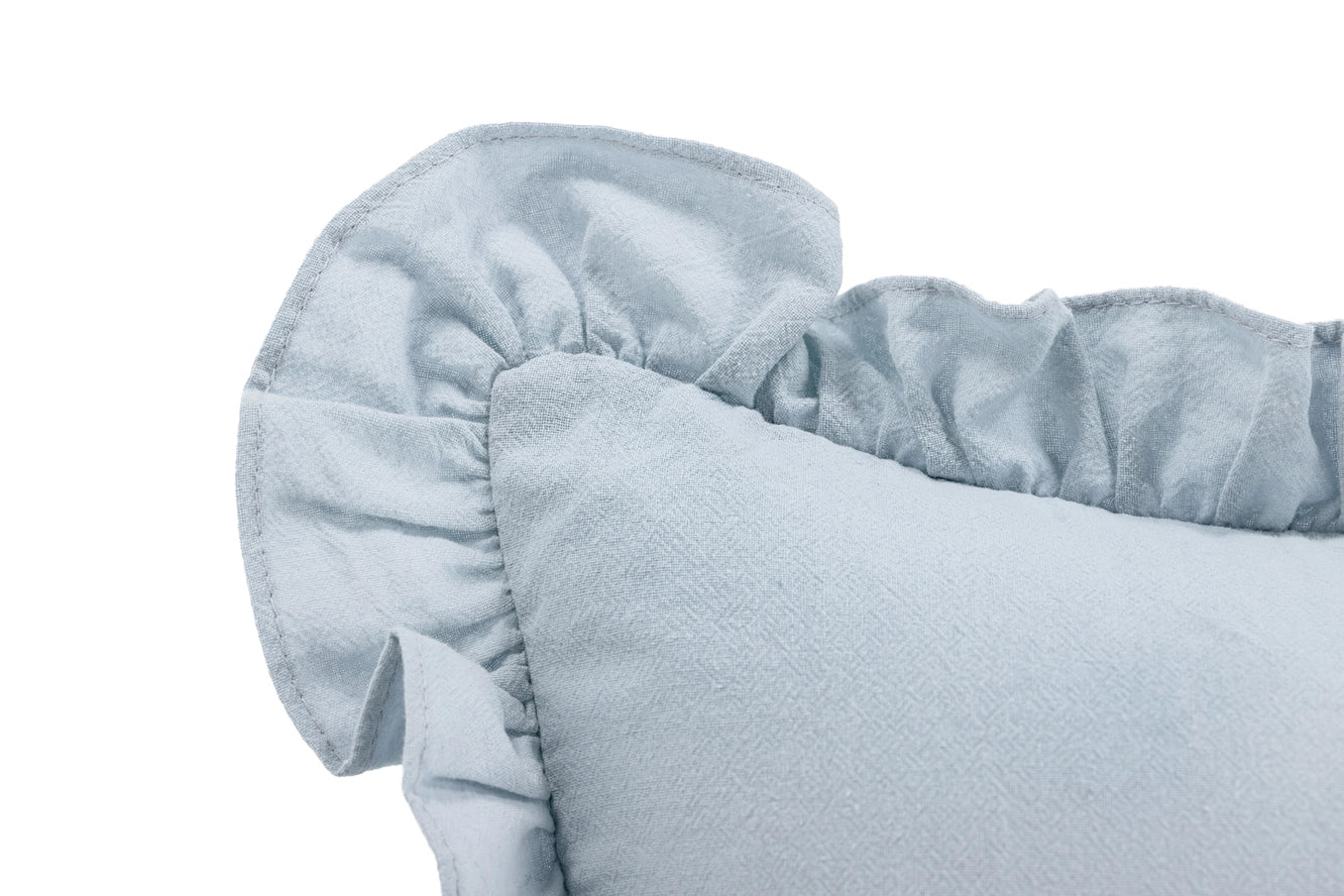 Gepersonaliseerd kussen met franjes - Blauw