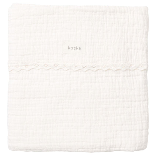 Wiegdeken Gepersonaliseerd Wit - Koeka 150x100 cm