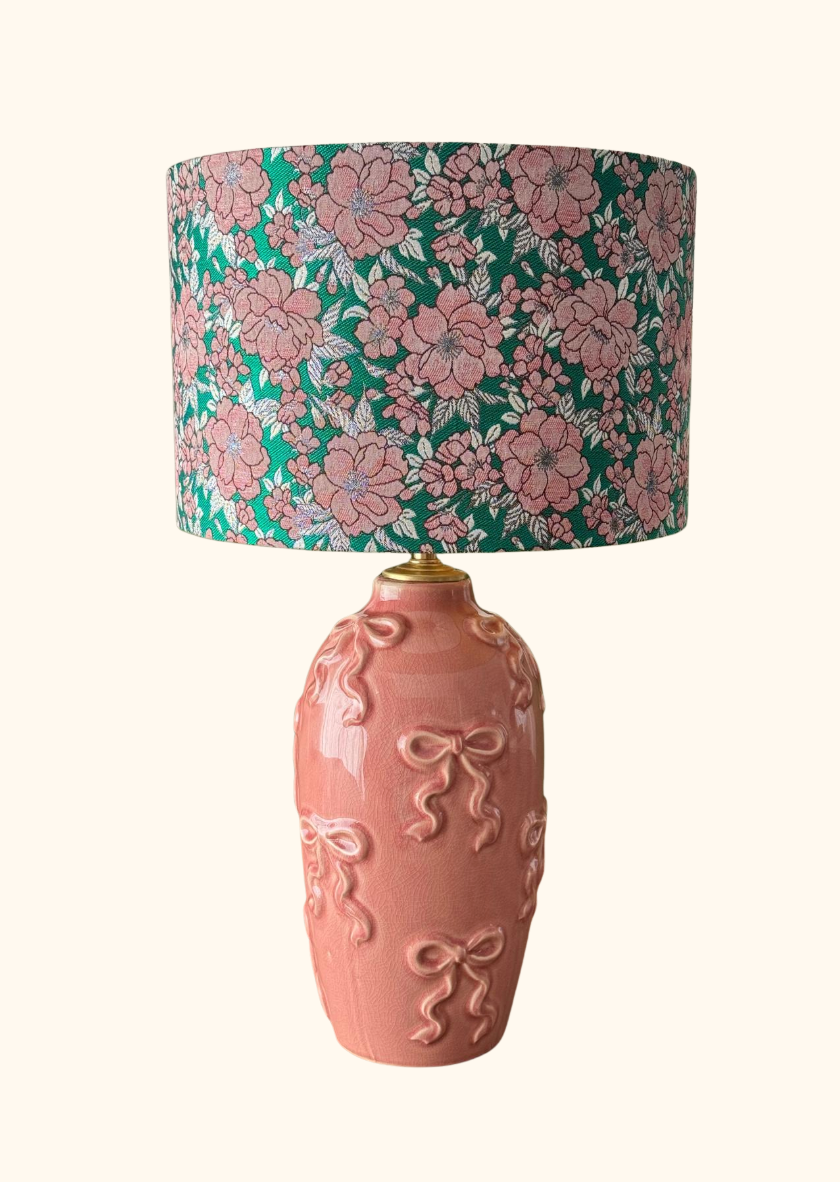 Pink Ribbon Flower Lamp
