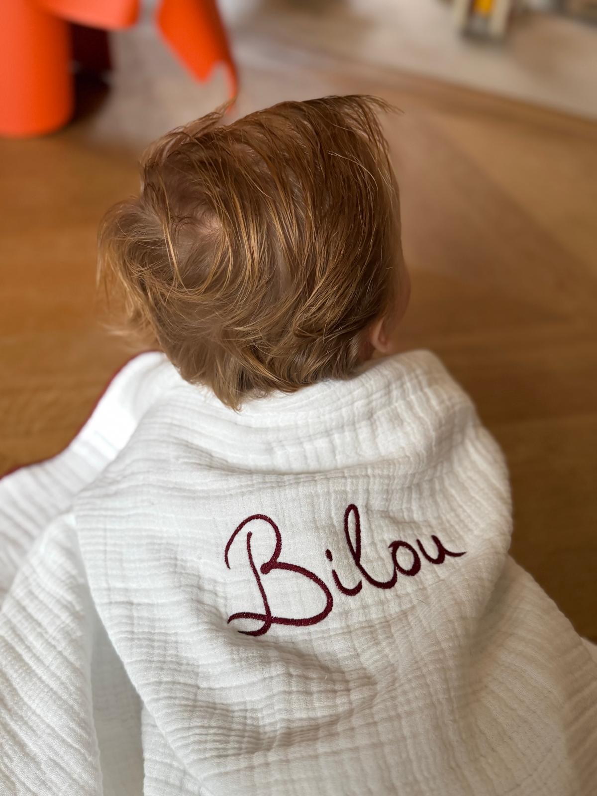 Gepersonaliseerd Bilou babydekentje - Bordeaux