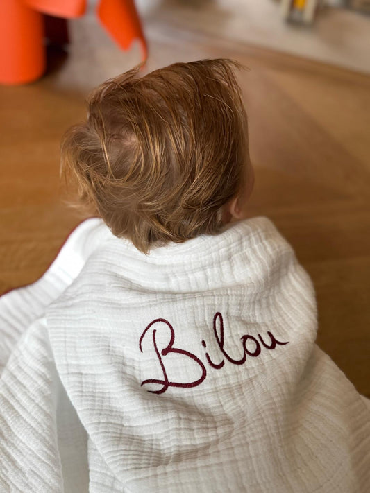 Gepersonaliseerd Bilou babydekentje - Bordeaux