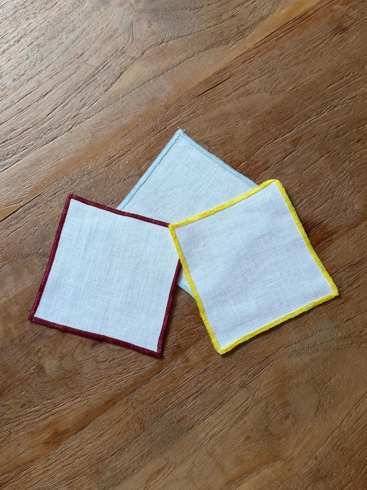 Gepersonaliseerde linnen cocktail napkin - Bordeaux