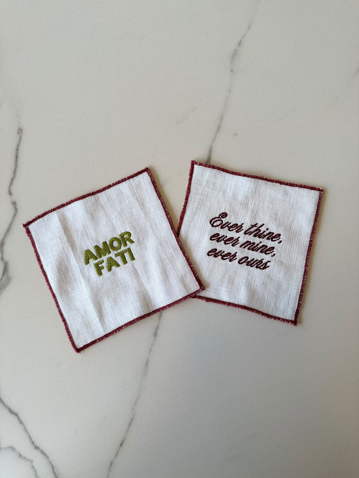Gepersonaliseerde linnen cocktail napkin - Bordeaux