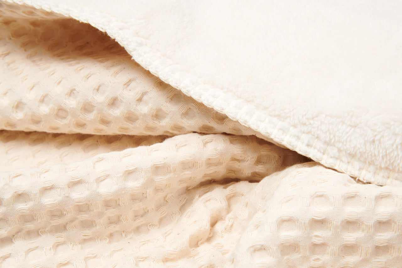 Deken Gepersonaliseerd Wafelstructuur Ecru - Koeka 100x75cm
