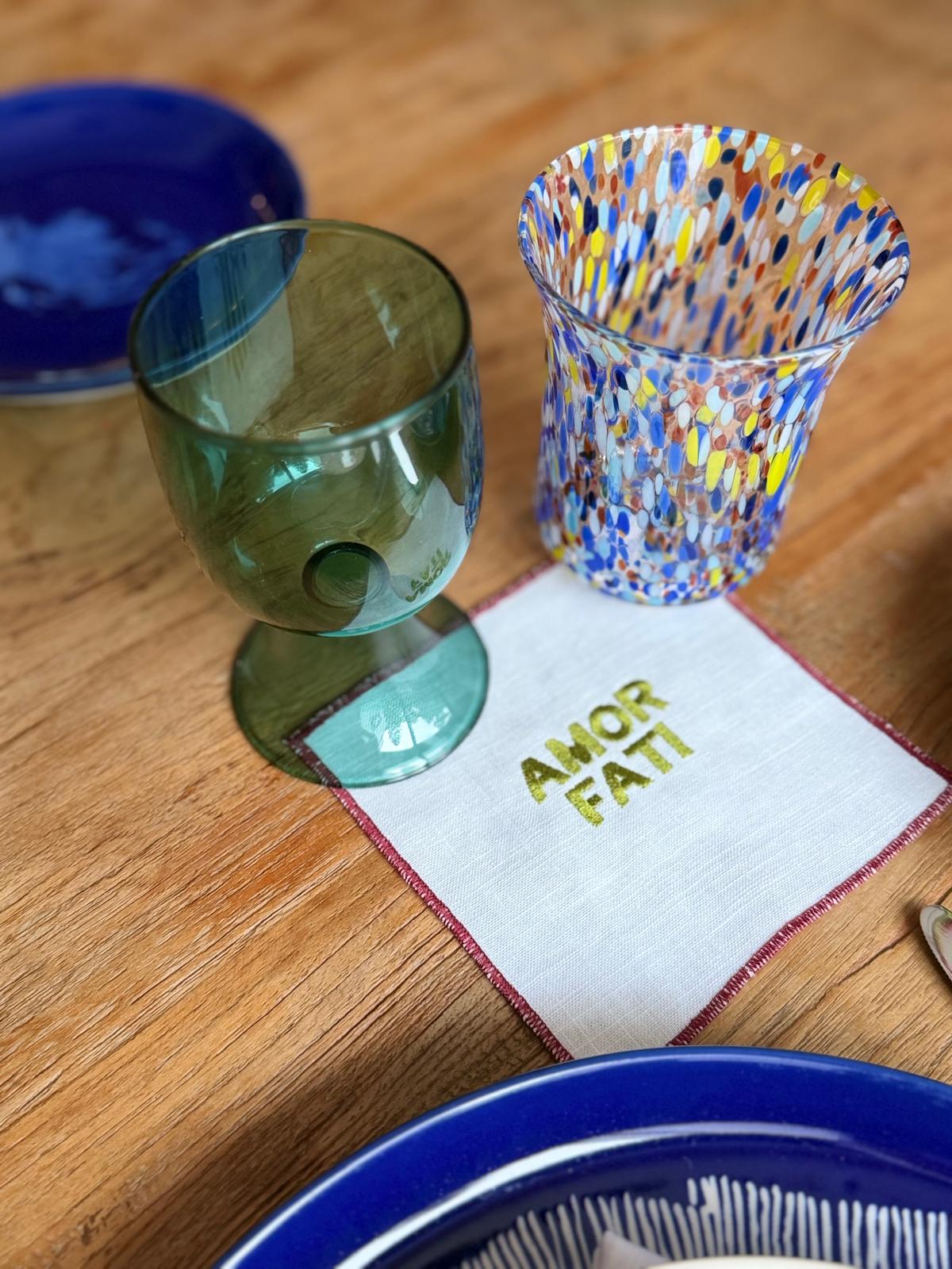 Gepersonaliseerde linnen cocktail napkin - Bordeaux