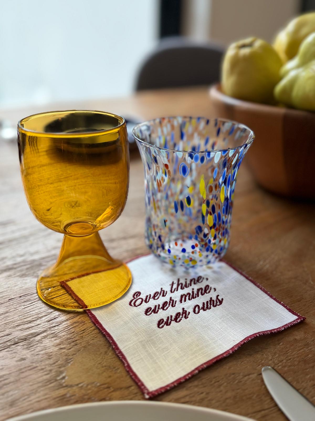 Gepersonaliseerde linnen cocktail napkin - Bordeaux